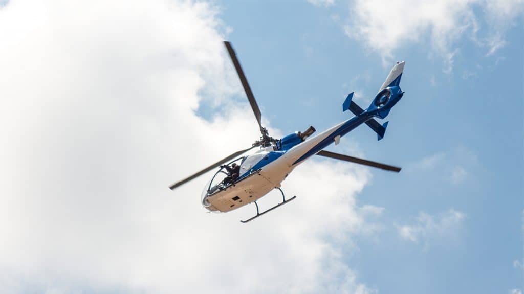 Police helicopter in the sky