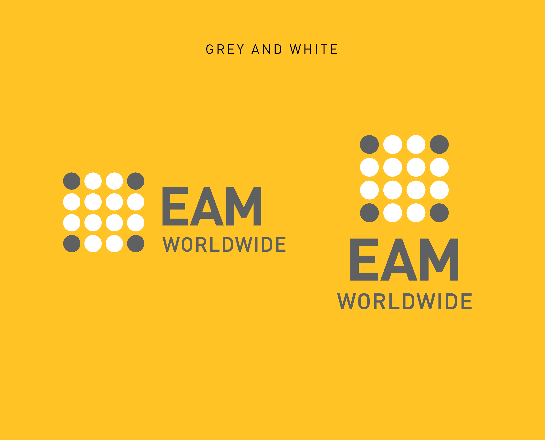 EAM Worldwide logo usage on yellow background