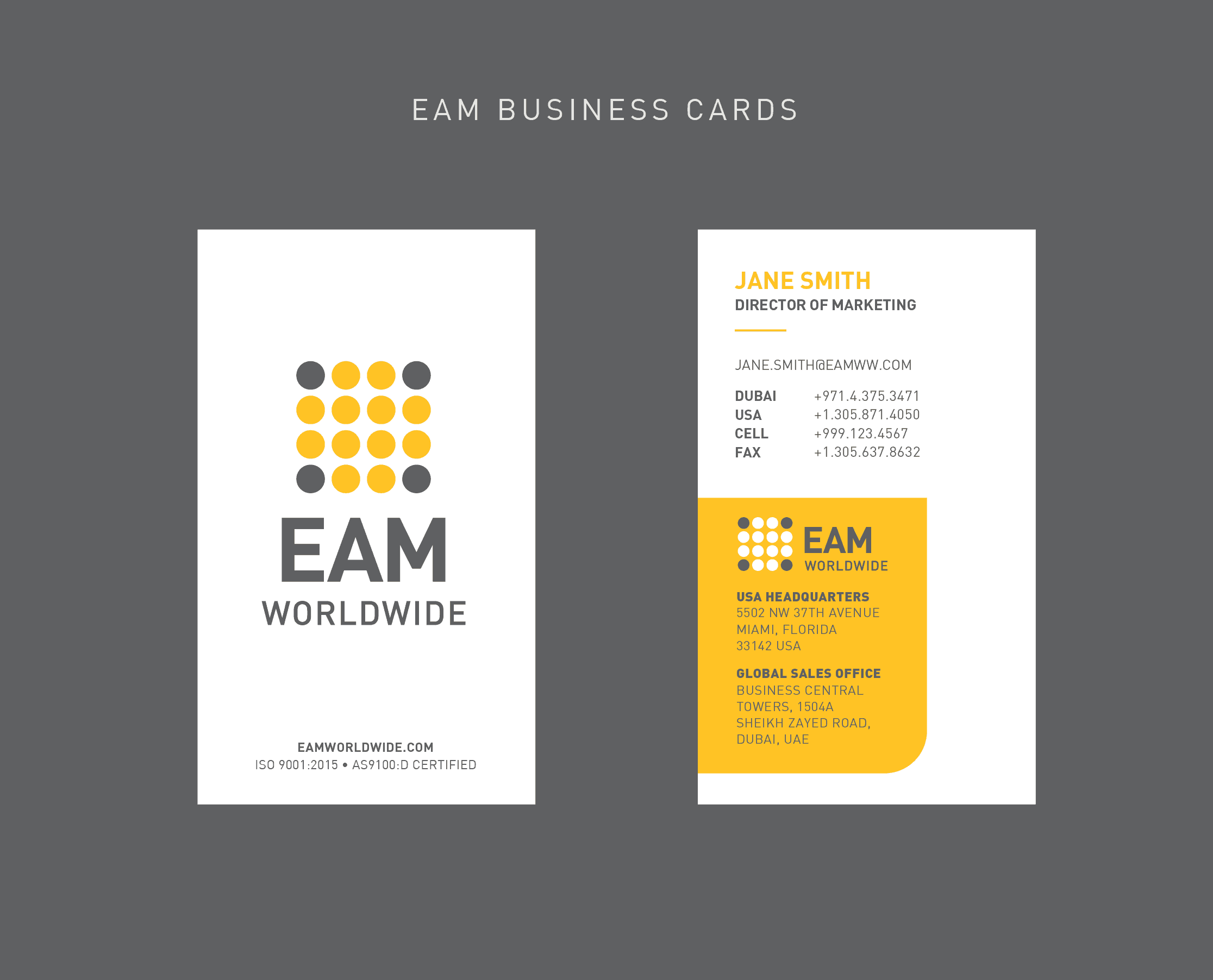 EAM business cards template mockup