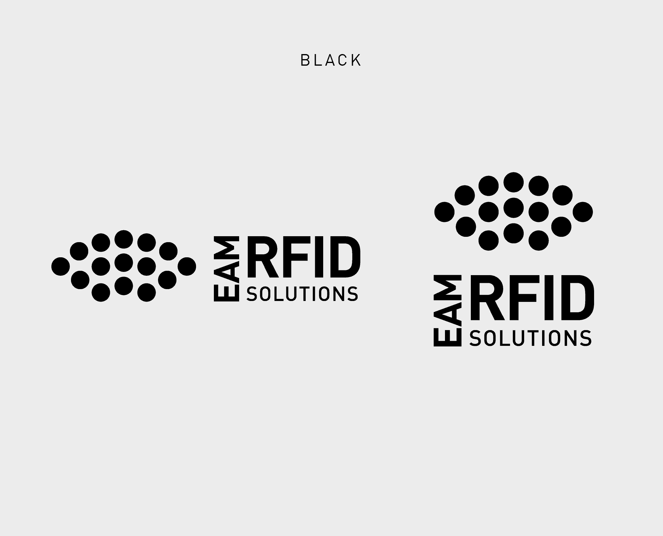 EAM RFID dark logo usage on light grey background